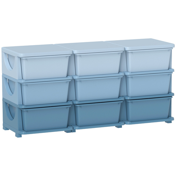 HOMCOM Kids Storage Unit, with Nine Drawers - Blue