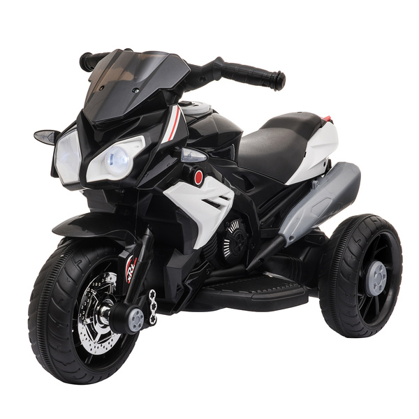 HOMCOM Kids Electric Motorcycle Ride-On Toy, with Three Wheels, Music, Horn, Lights