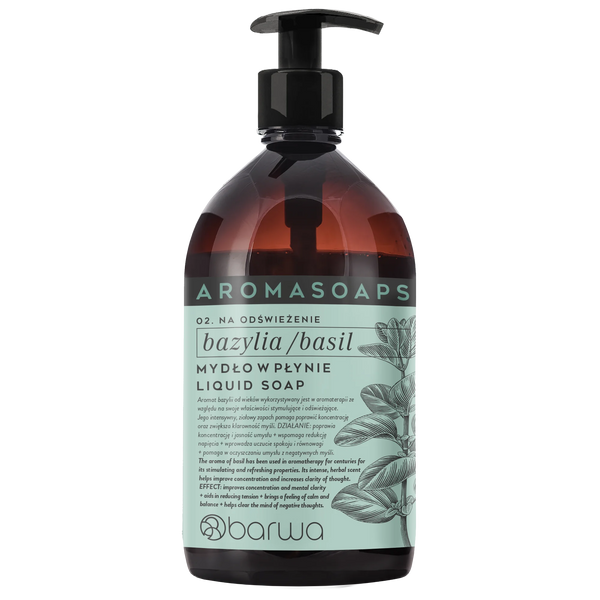 Barwa Aroma Soaps Odświeżające Mydło w Płynie Bazylia 500ml