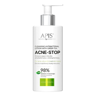 Apis Acne Stop Oczyszczające Mleczko Antybakteryjne z Zieloną Herbatą dla Skóry Tłustej i Mieszanej 300ml