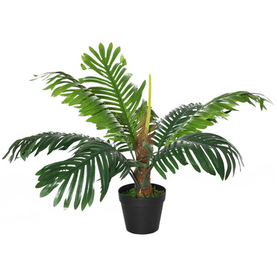 Outsunny Set of Two Faux Rose Trees - White