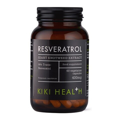 KIKI Health Resweratrol Suplement z Trans-Resweratrolem na Wsparcie Antyoksydacyjne 60 Kapsułek