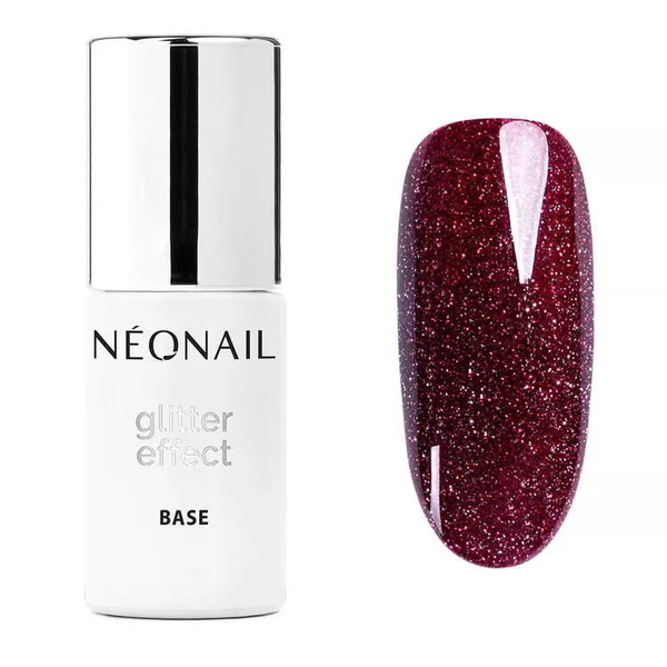 NeoNail UV/LED Soak Off Glitter Effect Base Burgund Shine Baza Hybrydowa 7.2ml