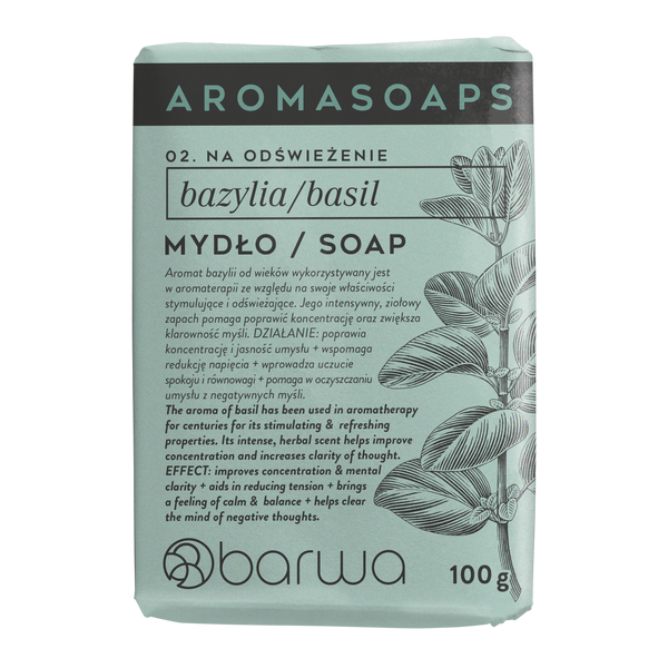 Barwa Aroma Soaps Odświeżające Mydło w Kostce Bazylia 100g
