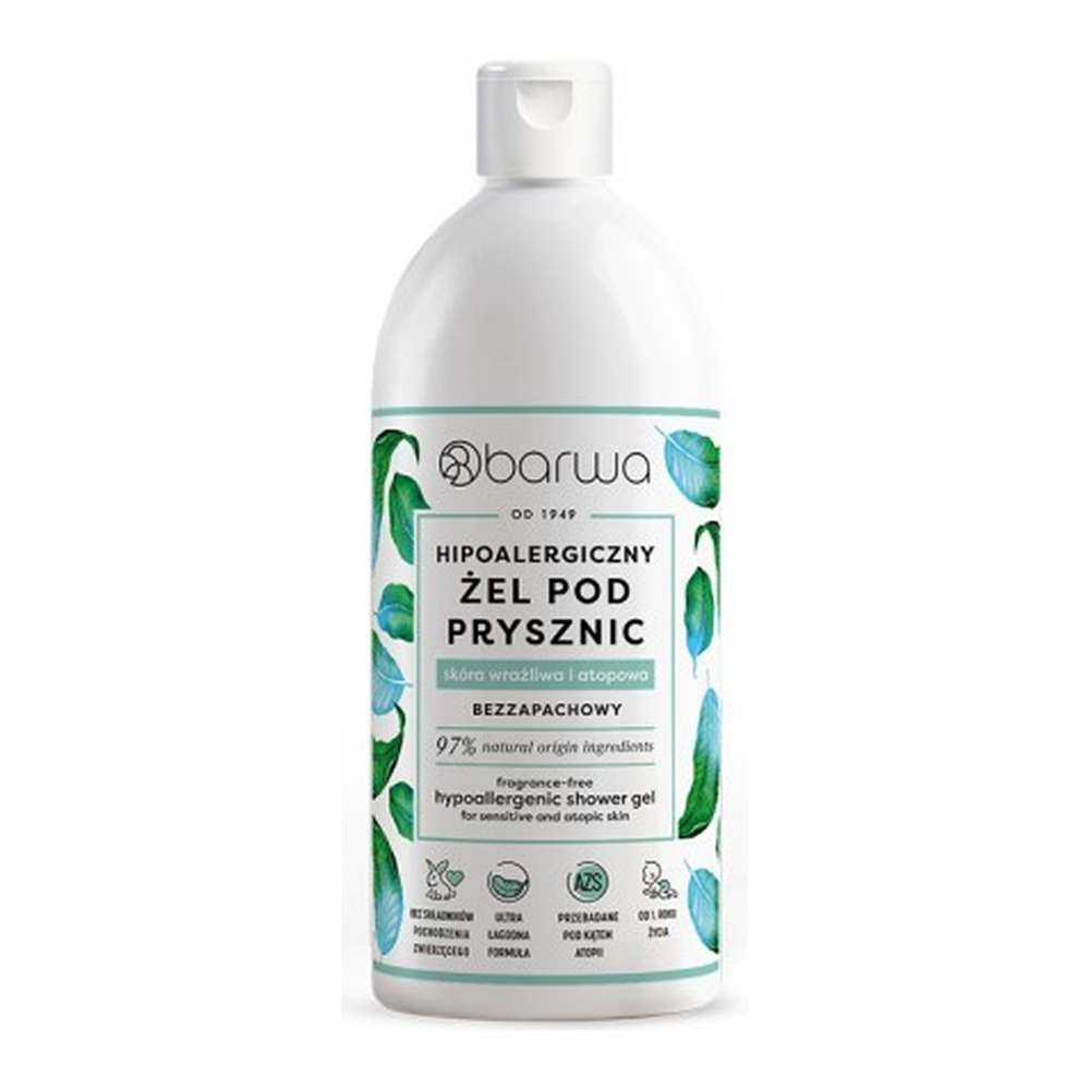 Barwa Hipoalergiczny Żel Pod Prysznic Bezzapachowy Skóra Wrażliwa 400ml