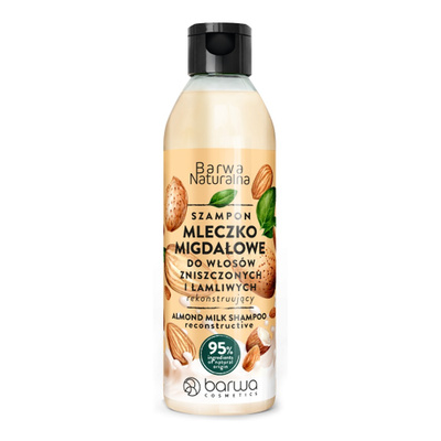 Barwa Naturalna Rekonstruujący Szampon Mleczko Migdałowe dla Włosów Zniszczonych i Łamliwych 300ml