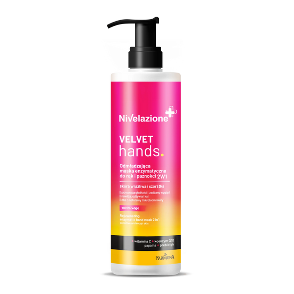 Nivelazione Odmładzająca Enzymatyczna Maska do Rąk i Paznokci 2w1 dla Skóry Wrażliwej 200ml