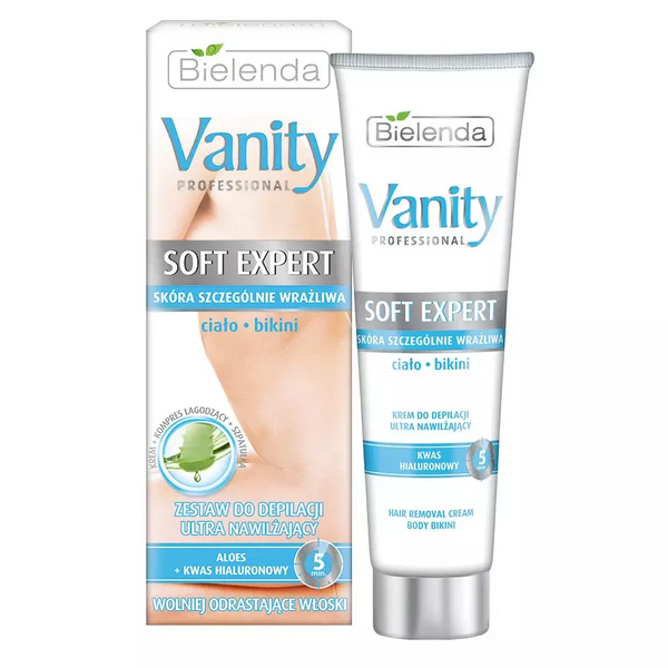Bielenda Vanity Ultra Nawilżający Krem do Depilacji Ciała i Bikini do Skóry Wrażliwej 100ml