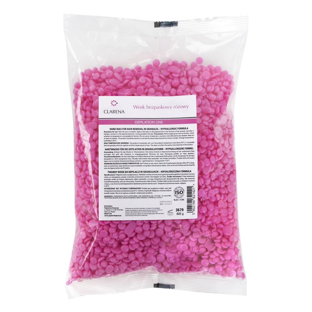 Clarena Wosk Twardy w Granulkach do Depilacji Formuła Hipoalergiczna 800g