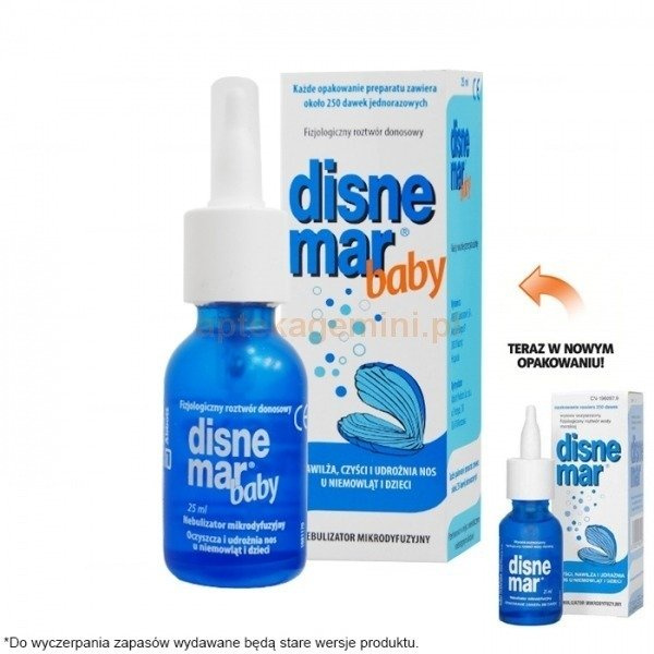 Disnemar Baby Izotoniczny Roztwór Soli Mineralnych na Higienę Nosa 25ml