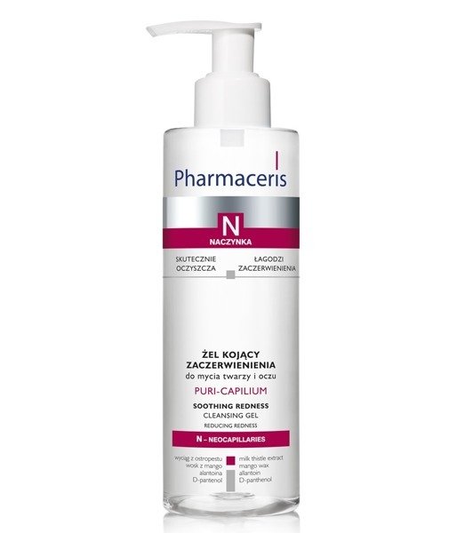 Pharmaceris N Puri Capilium Żel Kojący Zaczerwienienia do Mycia Twarzy do Cery Naczynkowej 190ml