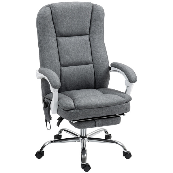 HOMCOM Six-Point Office Massage Chair, with Heat - Grey