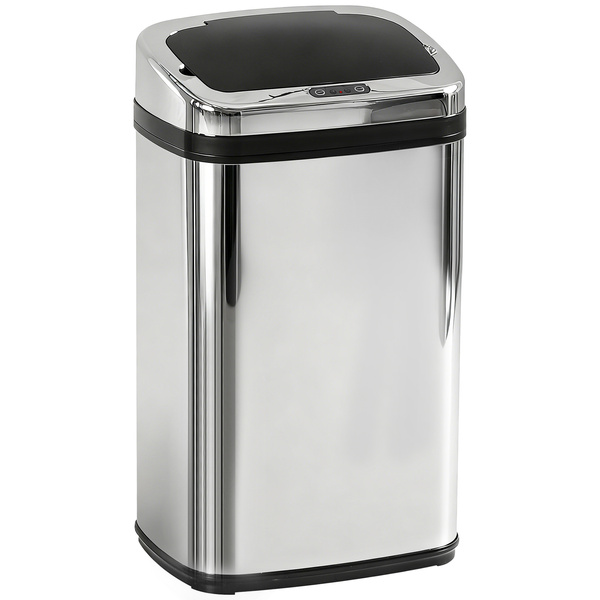 HOMCOM 30L Stainless Steel Motion Sensor Lid Bin - Silver Tone
