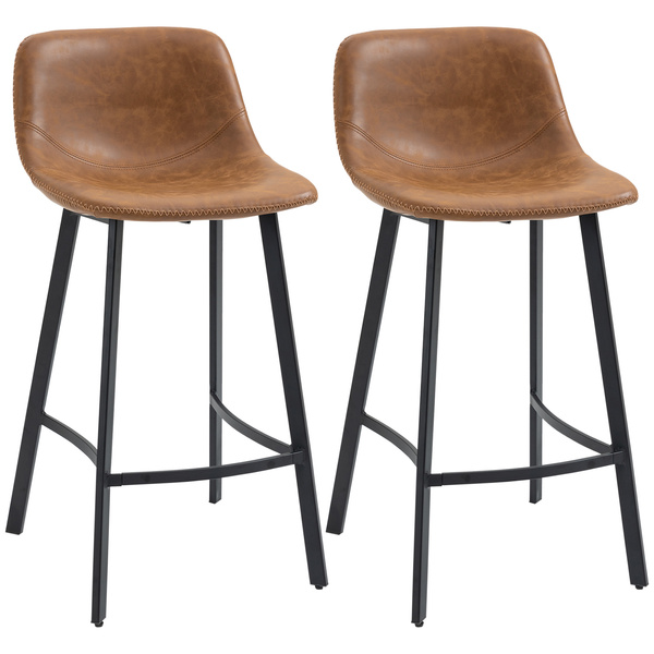 HOMCM Kitchen Stools Set of 2, 97cm Sitting Height with Integrated stable structure, Brown