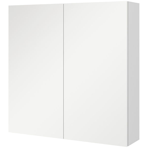 kleankin Bathroom Mirror Cabinet, Wall Mounted Bathroom Storage Cupboard with Adjustable Shelf, 60W x 15D x 60Hcm, High Gloss White