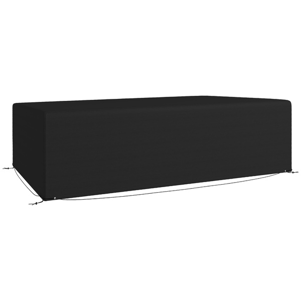 Outsunny Outdoor Garden Furniture Cover Waterproof, Anti-UV 600D Heavy Duty Oxford Fabric Patio Furniture Cover for Rectangular Sofa Table Set, Black, 245 x 165 x 66 cm
