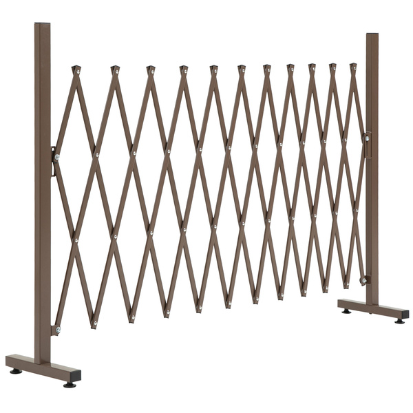 Outsunny Expanding Trellis Fence, Freestanding Movable Fence, Foldable Garden Screen Panel, 300 x 103.5 cm, Dark Brown