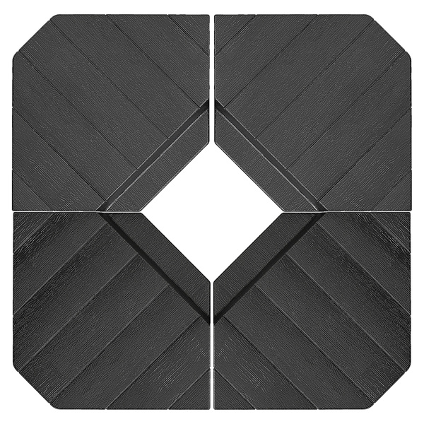 Outsunny Umbrella Weights for Cantilever Parasols, Set of 4 Heavy Duty Parasol Base Stand Weights, 80kg Sand or 60kg Water Filled, Black