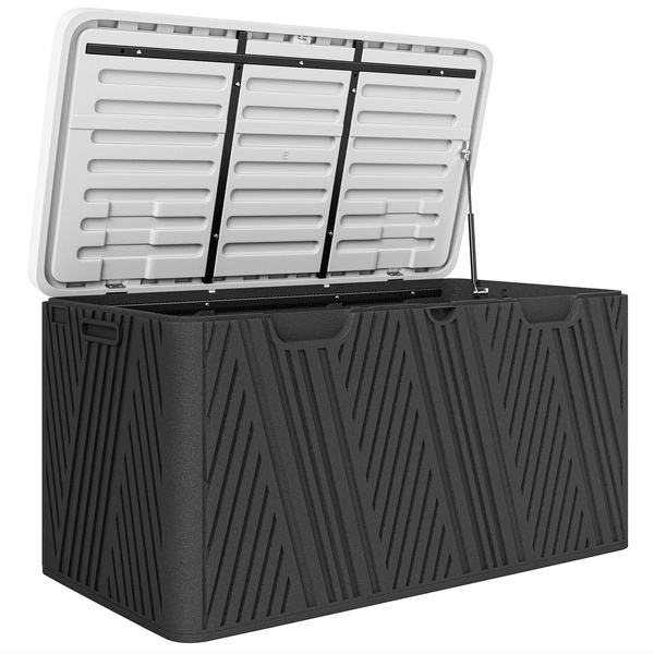 Outsunny 380L Waterproof Outdoor Storage Box, with Lockable Lid - Black