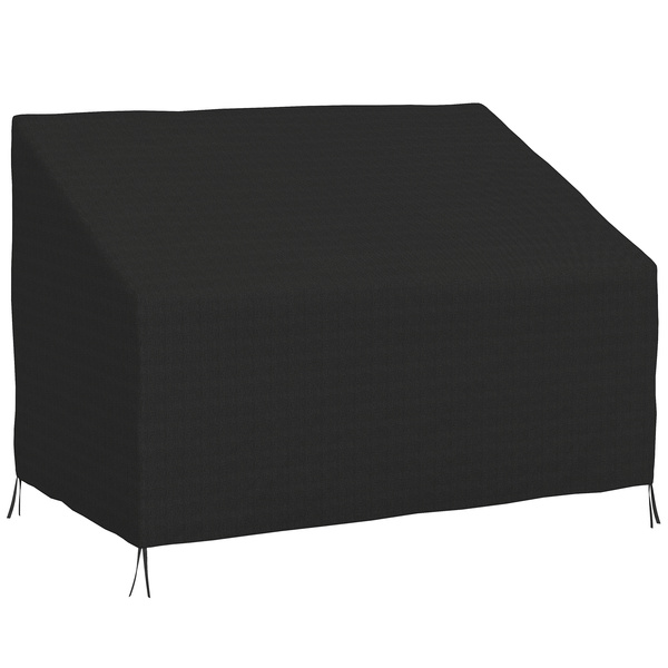Outsunny 600D Oxford Cloth Furniture Cover, 2 Seater Sofa Protector for Garden Patio, Outdoor, Waterproof, Black, 140L x 84W x 56/94H cm