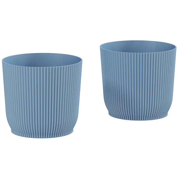 Outsunny Set of Two Ф22cm Planters - Blue