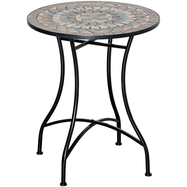 Outsunny Φ60cm Mosaic Outdoor Patio Table - Green