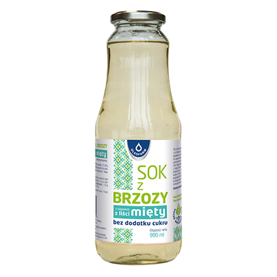 Oleofarm Sok z Brzozy z Miętą bez Cukru na Orzeźwienie 990ml