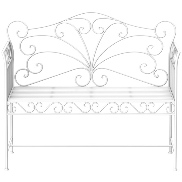 Outsunny Heavy-Duty Garden Bench-White
