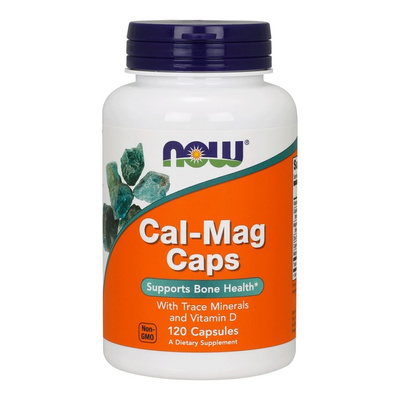 NOW Foods Cal-Mag Caps Suplement na Zdrowe Kości z Witaminą D 120 Kapsułek