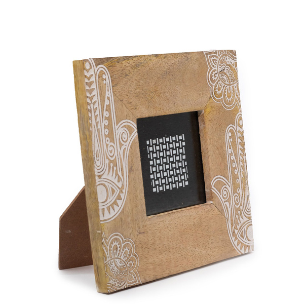 Small Mango Wood Picture Framel (for 10x10cm) 20x20x2cm- Hansa - White