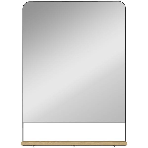 HOMCOM Wall Mirror with Wood Shelf - Black