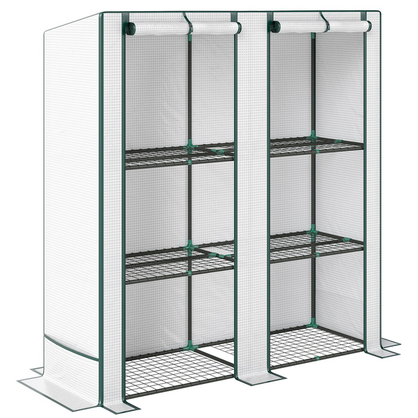 Outsunny Three-Tier Mini Greenhouse - White