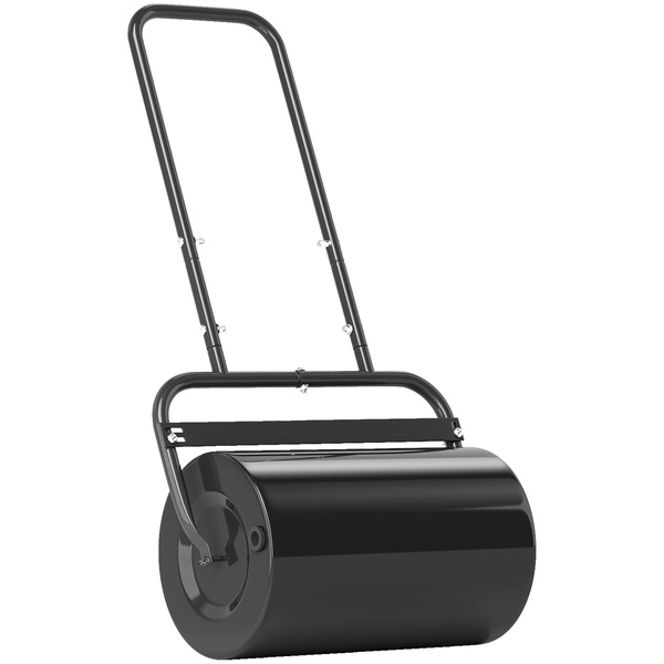 Outsunny 38L Fillable Cylinder Steel Lawn Roller - Black