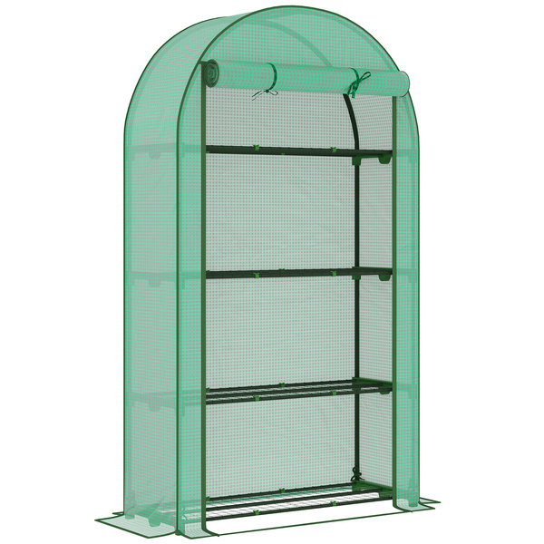 Outsunny Four Shelf Mini Greenhouse - Green