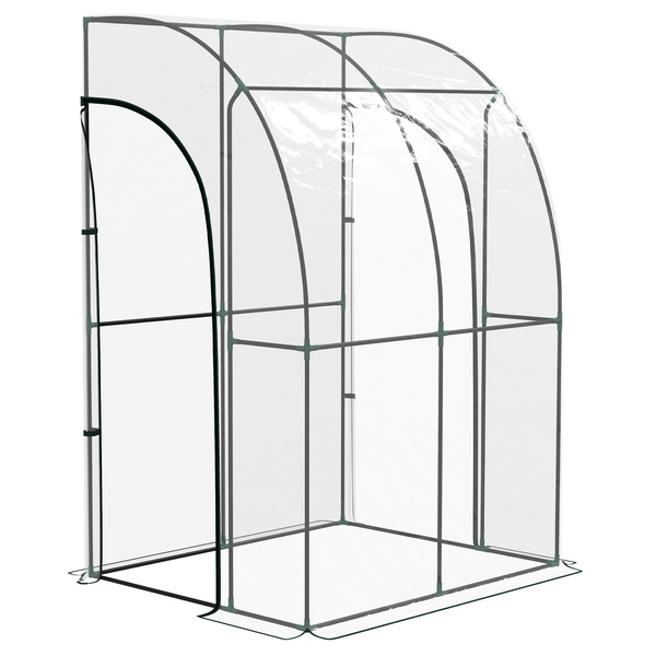 Outsunny 143cm x 118cm Walk-In Lean To Greenhouse, with Accessories