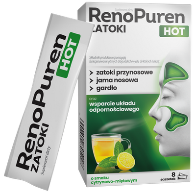 RenoPuren Zatoki Hot na Drogi Oddechowe i Odporność 7 Saszetek