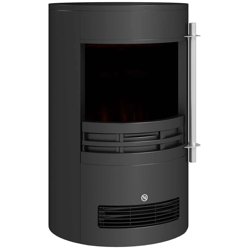 HOMCOM 1000W/2000W Freestanding Electric Fireplace, Indoor Heater Fire Stove with Log Burner Effect Flame, Thermostat Control
