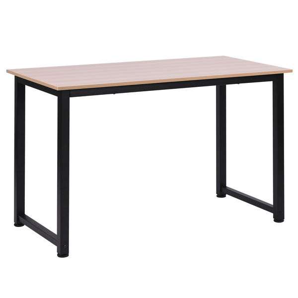 HOMCOM Computer Desk, Writing Table, 120 x 60 x 76cm Workstation for Home Office, Study with Metal Frame, Simple Assembly, Black