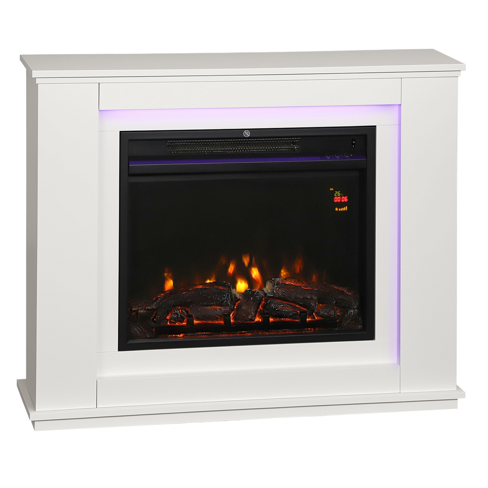 HOMCOM 2000W 6824 BTU Faux Flame Fireplace - White