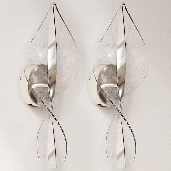 HOMCOM Led Wall Lamp 2 Pack, 13W Modern Indoor Spiral Wall Light, Colour Temperature Adjustable 3000K/4000K/6500K, for Bedroom, Living Room, Hallway, Stairs, Silver Tone