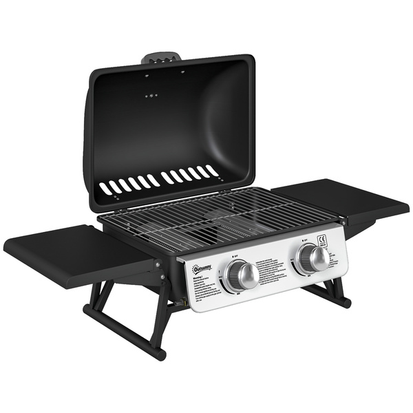 Outsunny Two-Burner Compact Gas Grill - Black