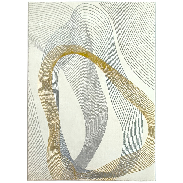 HOMCOM Modern Area Rug, Machine Washable Rug, Allergy-Friendly Floor Carpet for Living Room, Bedroom, Dining Room, Home Office, 170 x 120 cm, Cream White