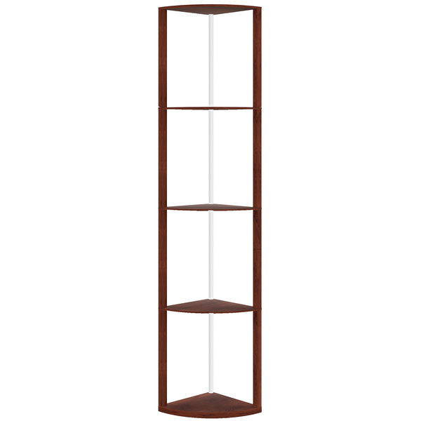 HOMCOM RGB Standing Lamp with Shelves, 4-Tier LED Floor Lamp with Multiple Lighting Modes, Brown