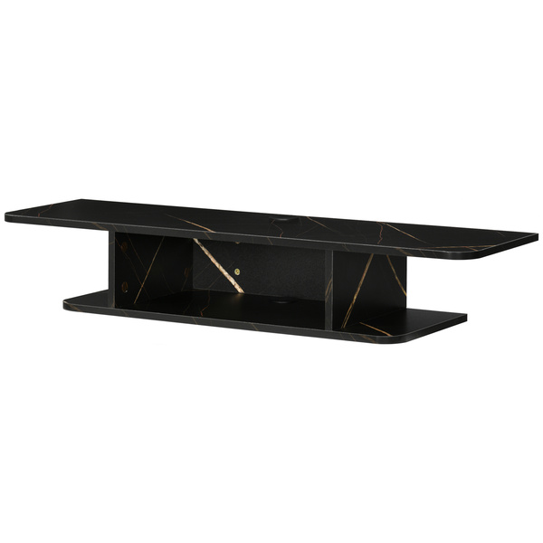 HOMCOM Floating TV Unit Stand for TVs up to 40", Wall Mounted Media Console with Storage Shelf, Entertainment Center, Black