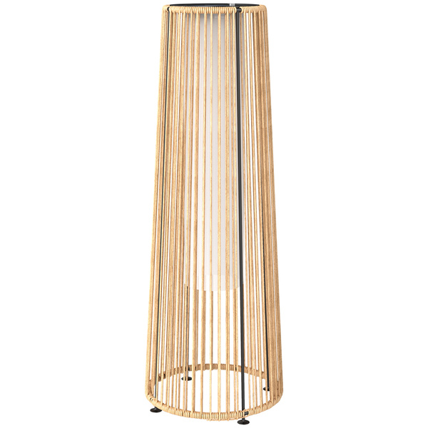 Outsunny Patio Garden Solar Powered Lights Woven Resin Wicker Lantern Auto On/Off