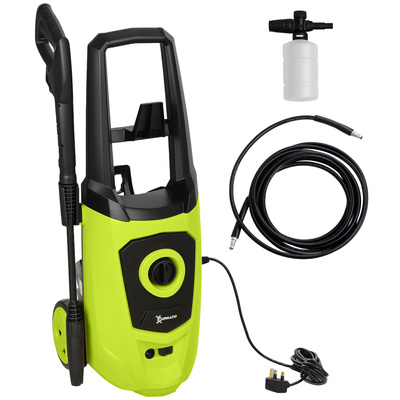DURHAND 1800W High Pressure Washer, 150 Bar Pressure, 510 L/h Flow, High-Performance Portable Power Washer Jet Wash Cleaner with 6M Hose, Snow Foam Bottle for Garden, Car, Furniture, Green