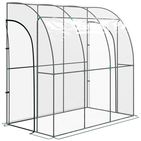 Outsunny 214cm x 118cm Walk-In Lean To Greenhouse, with Accessories