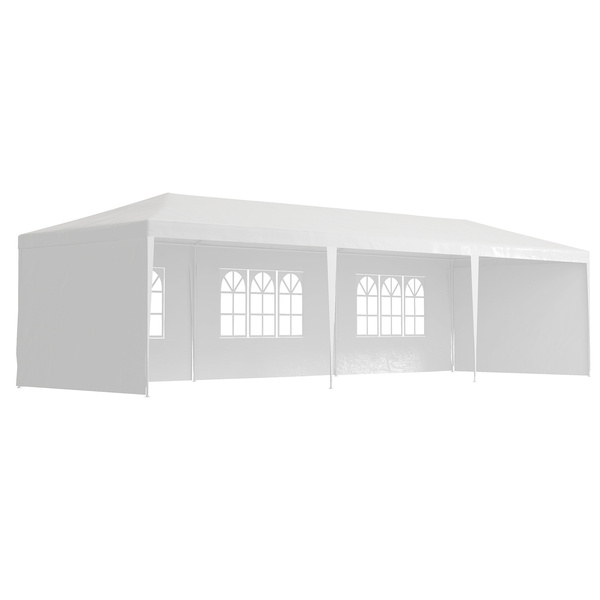 Outsunny 9 x 3 m Party Tent Gazebo Marquee Outdoor Patio Canopy Shelter with Windows and Side Panels Black