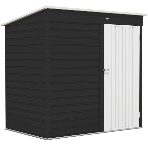 Outsunny 6 x 4ft Metal Garden Storage Shed, Outdoor Tool Storage Shed with Lockable Door and Gloves for Garden, Patio, Dark Grey