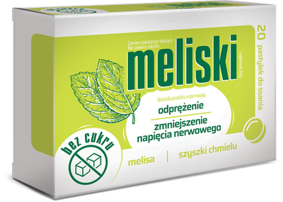 Meliski Pastylki na Odprężenie i Zmniejszenie Napięcia Nerwowego 20 Pastylek